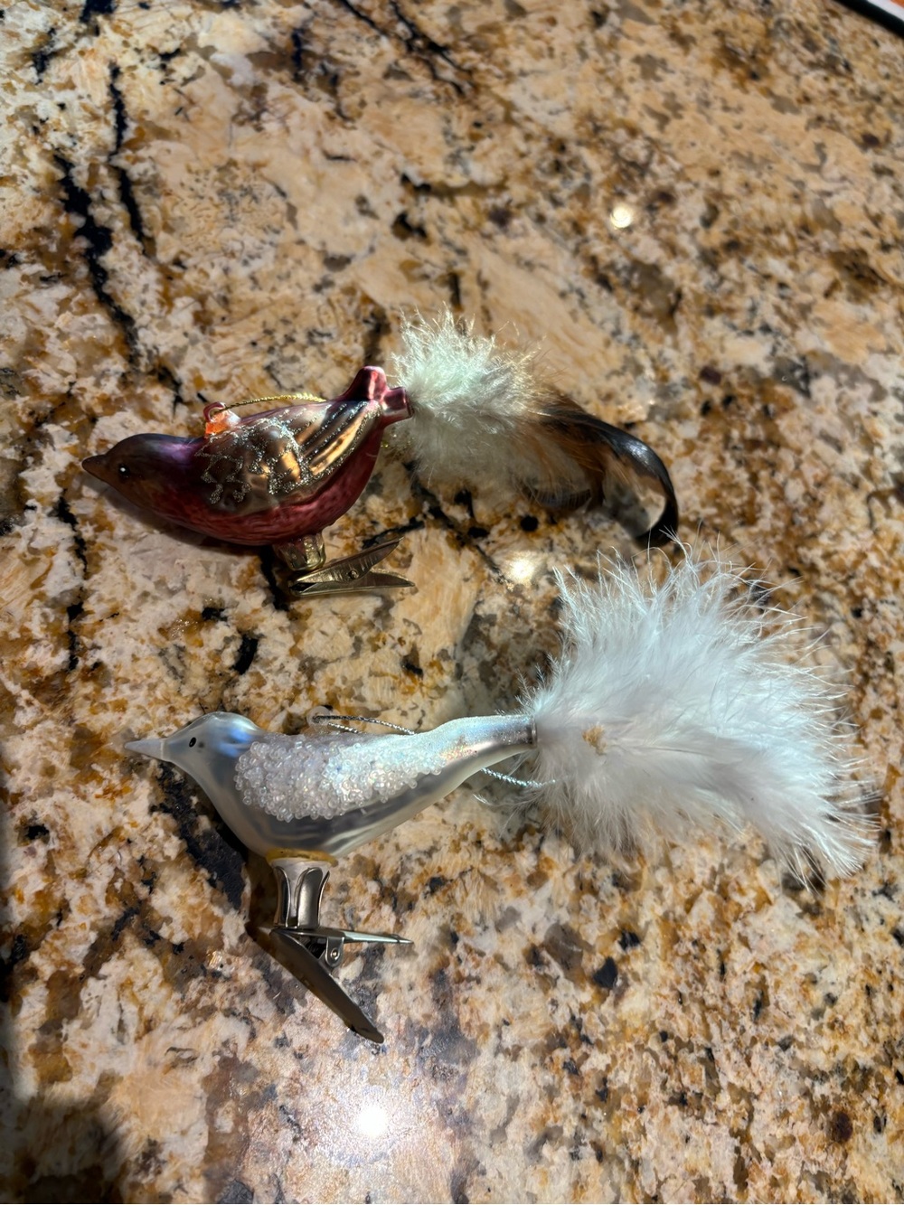 Pair of Bird Ornaments